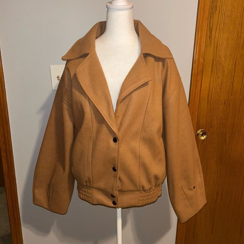 Strut & Bolt oversized‎ coat caramel brown size S NWT
